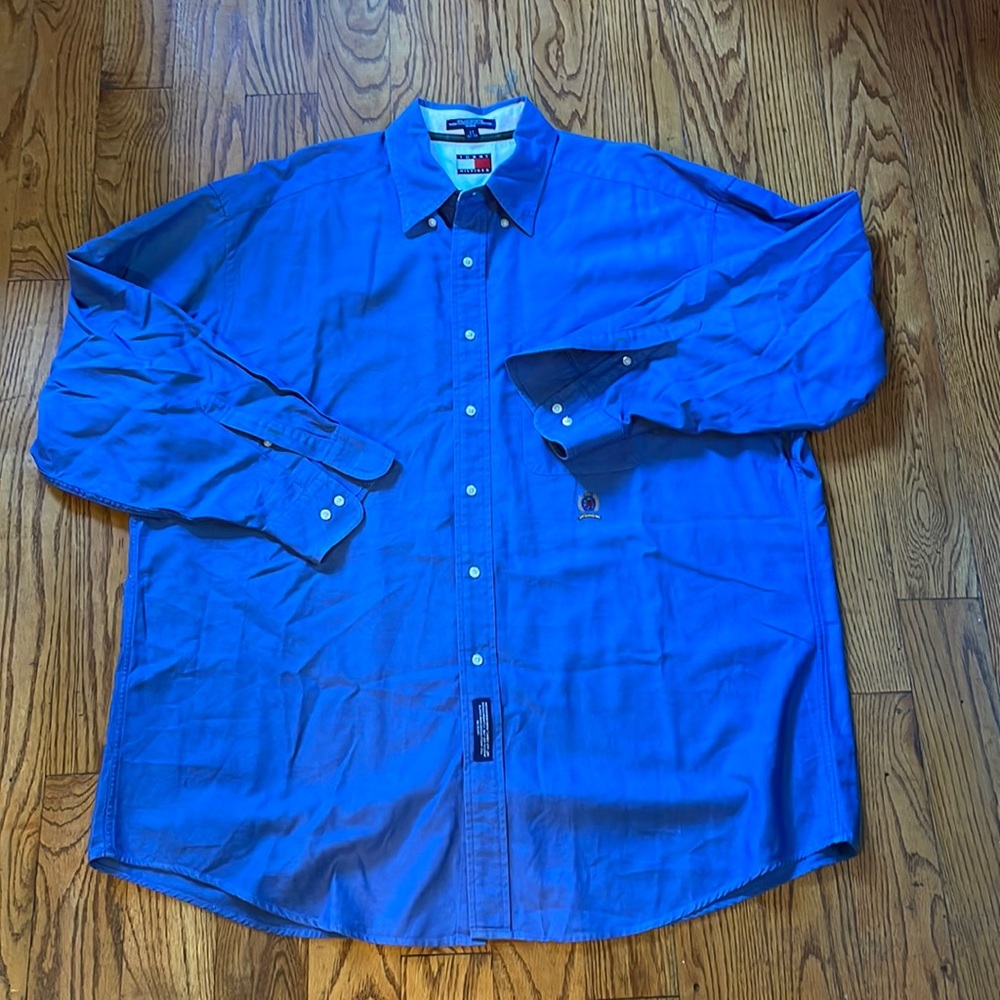 Men’s Tommy Hilfiger Periwinkle/Blue 100% Cotton Oxford 17 32-33 Button Down
